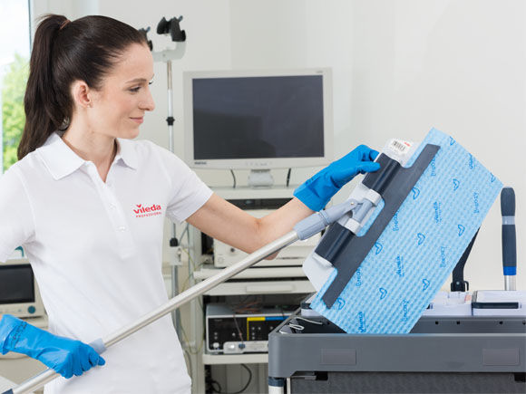 Vileda Professional ClickSpeed Single Use mop blauw — blauw · 44 X 20 · Pak (50 stuks)